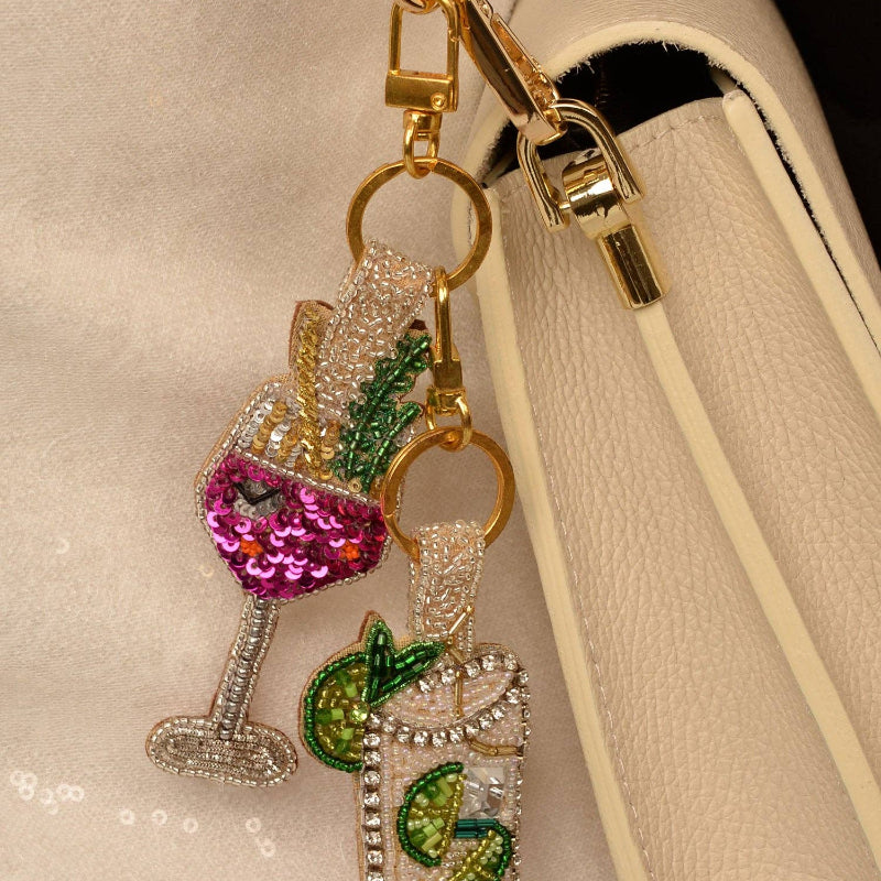 Porte-clés/Charme de sac PINK FIZZ