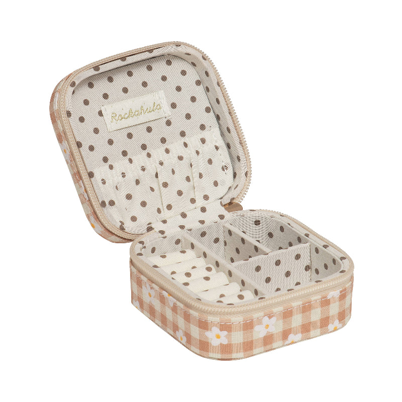 Boîte à bijoux carrée en vichy Daisy