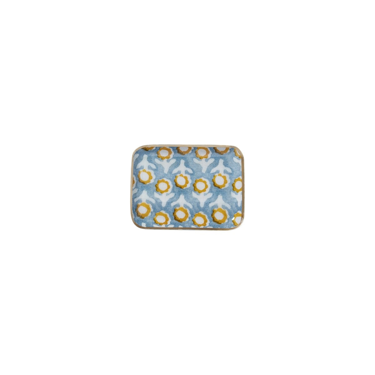 Plateau bohème en métal émaillé Tiny Isha Blue