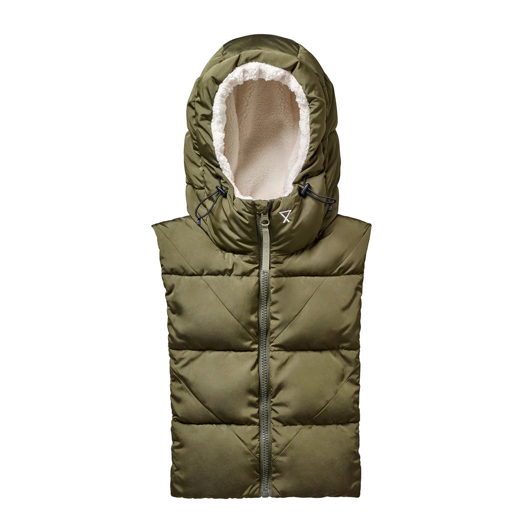 Capuche doudoune - Kaki intérieur effet peau de mouton