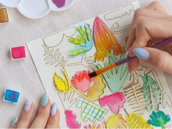 Kit DIY - Papier découpé à l’aquarelle