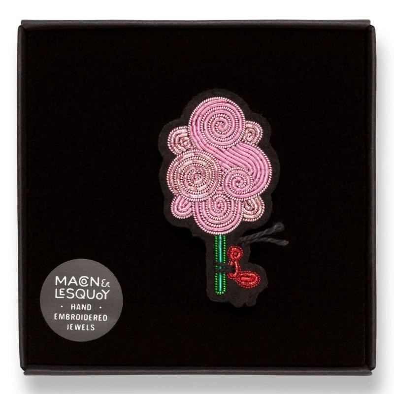 Broche brodée main - Barbe à Papa