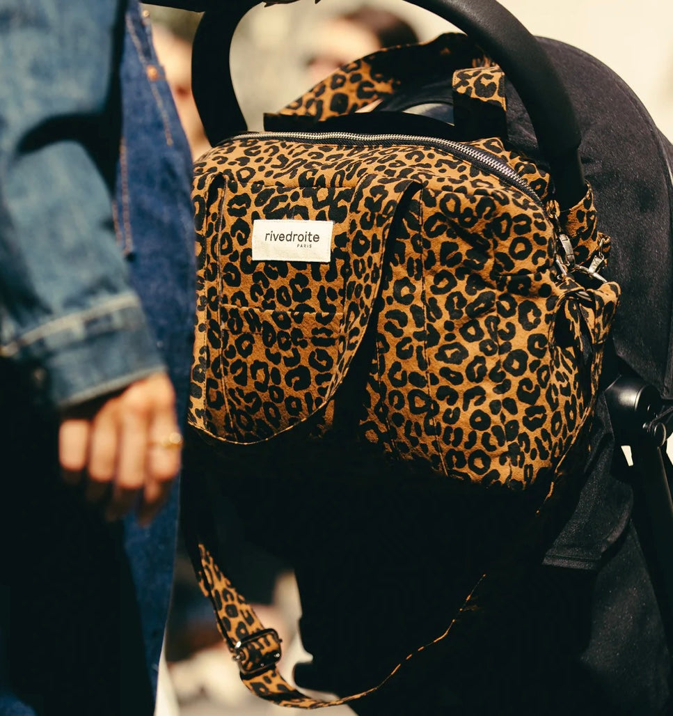 Sac à langer Mini Darcy en coton recyclé - Léopard
