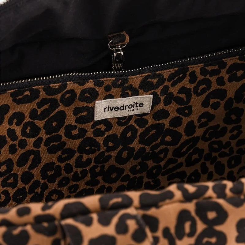 Sac à langer Darcy en coton recyclé - Léopard Wild