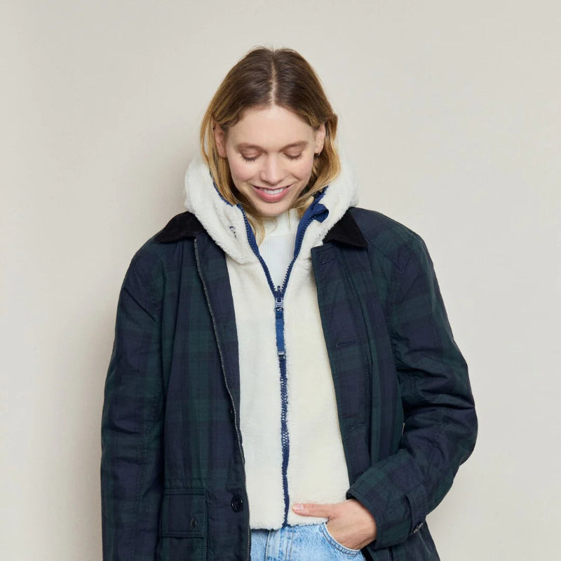 Capuche doudoune - Marine intérieur effet peau de mouton