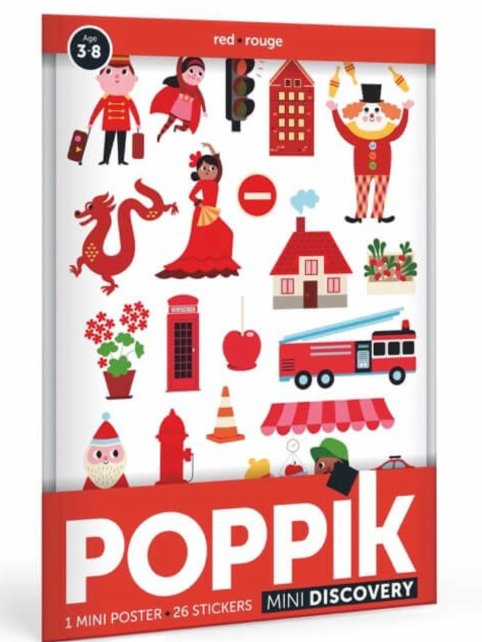 Mini poster La Ville rouge - 21 stickers repositionnables