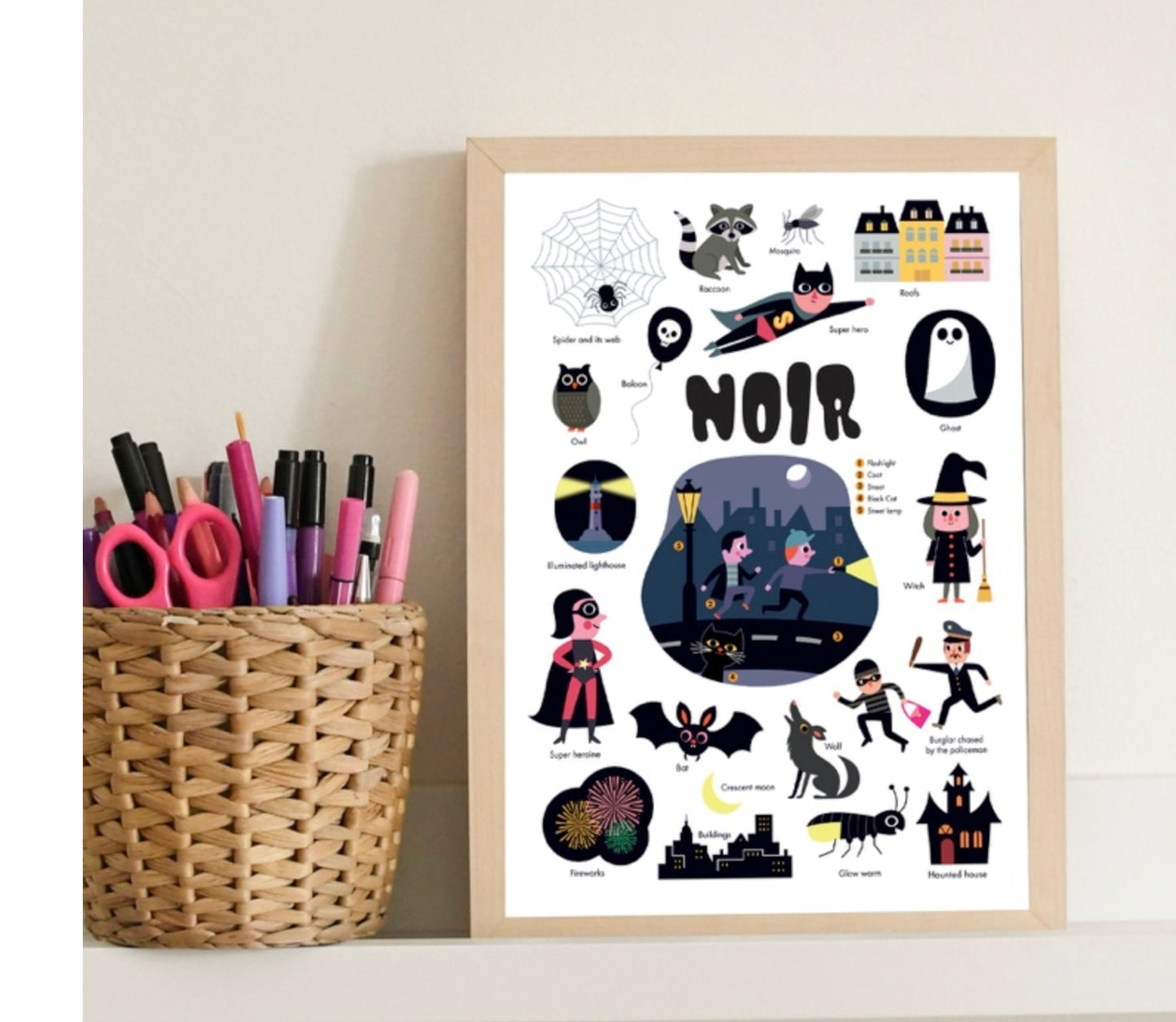 Mini poster Bouh! - 19 stickers repositionnables
