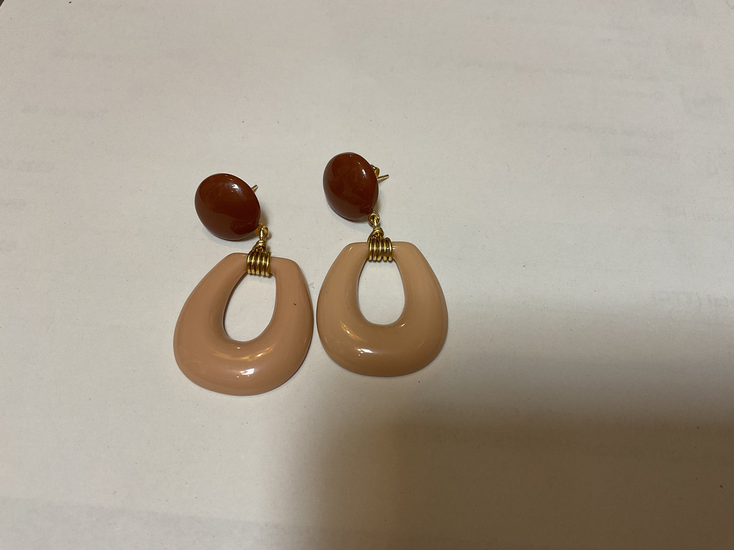 Boucles d’oreilles Talia - Cappucino et marron foncé