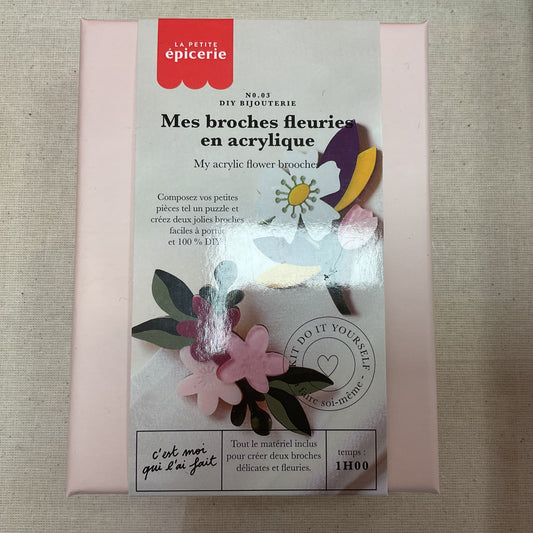 Kit DIY - Make it - Mes broches fleuries en acrylique