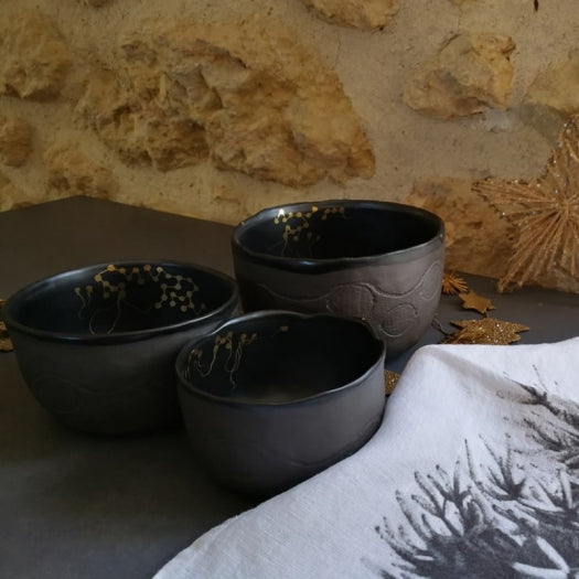 Bol Moon black et doré - Medium