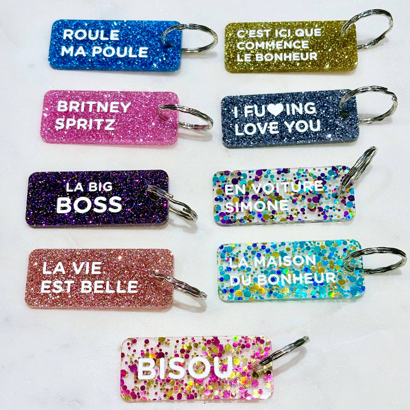 BISOU Porte-clés à paillettes