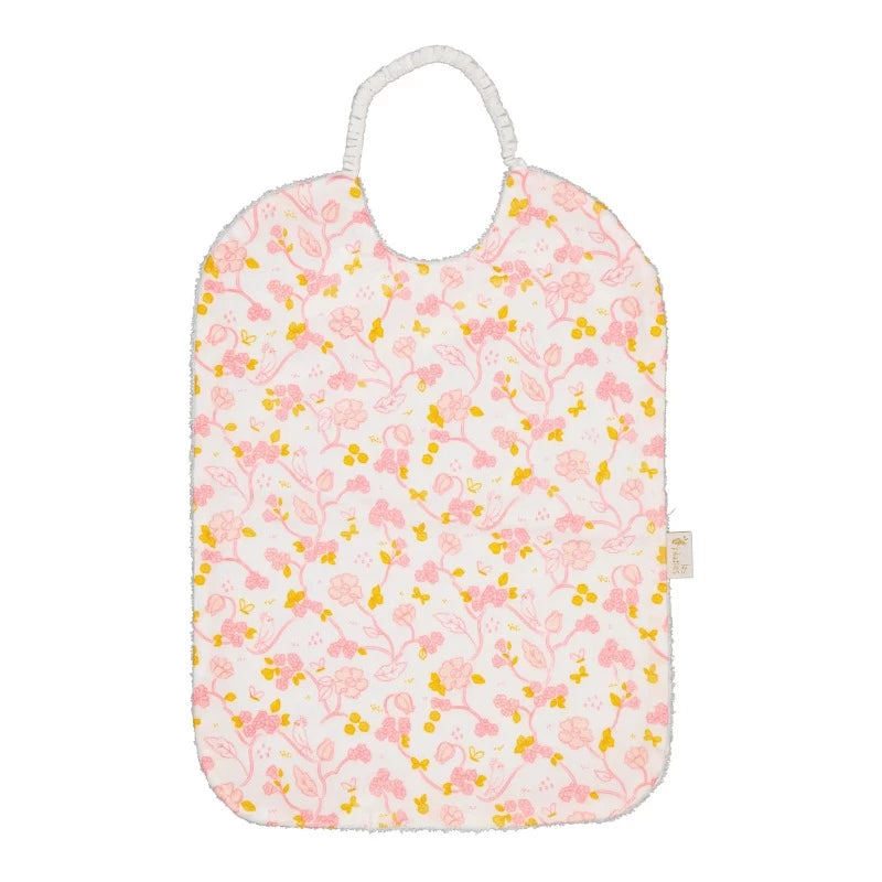 Bavoirs serviette de cantine à col élastique fleurs rose