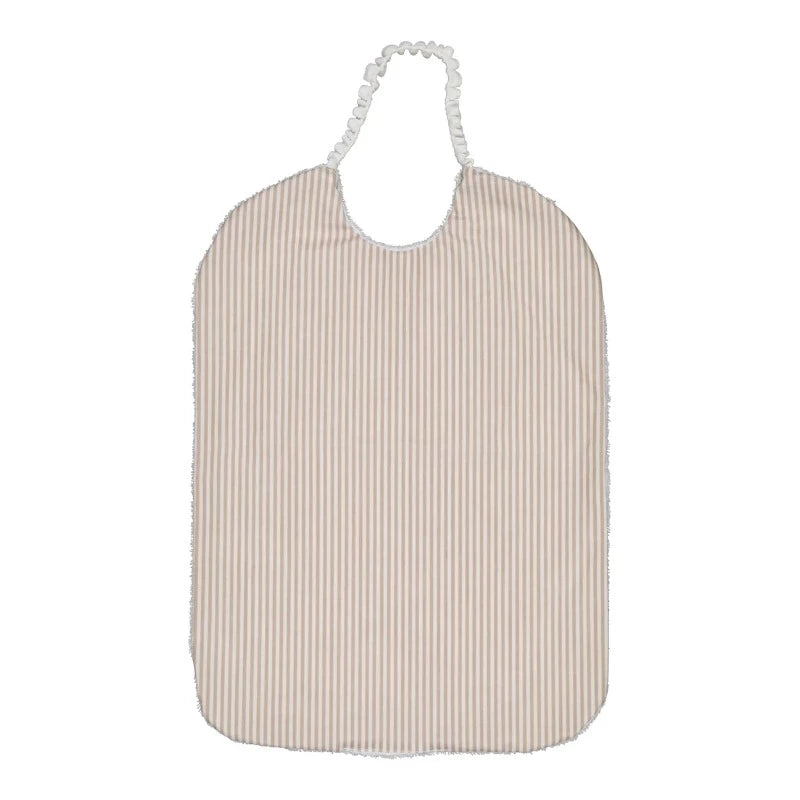 Bavoirs serviette de cantine à col élastique rayures beige