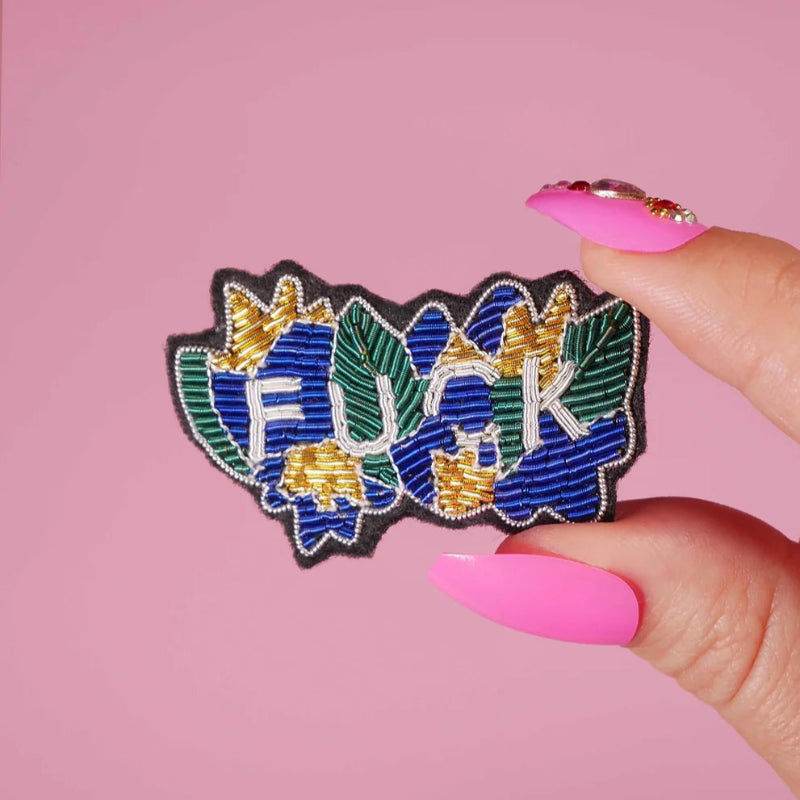 Broche brodée - F♡CK Fleuri