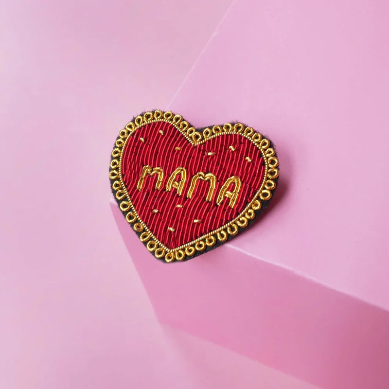 Broche brodée - Mama