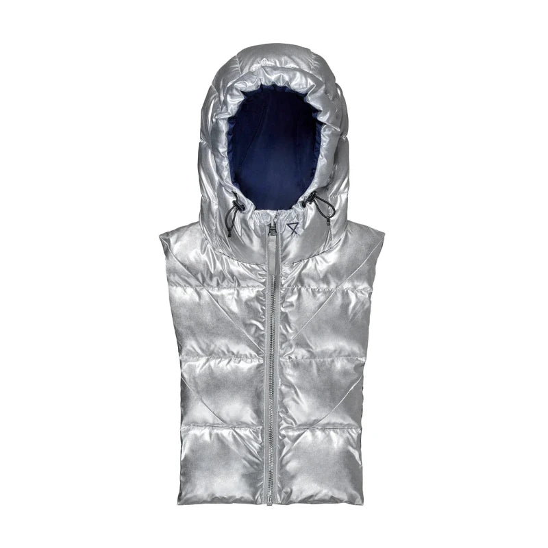 Capuche doudoune réversible - Argentée et Marine