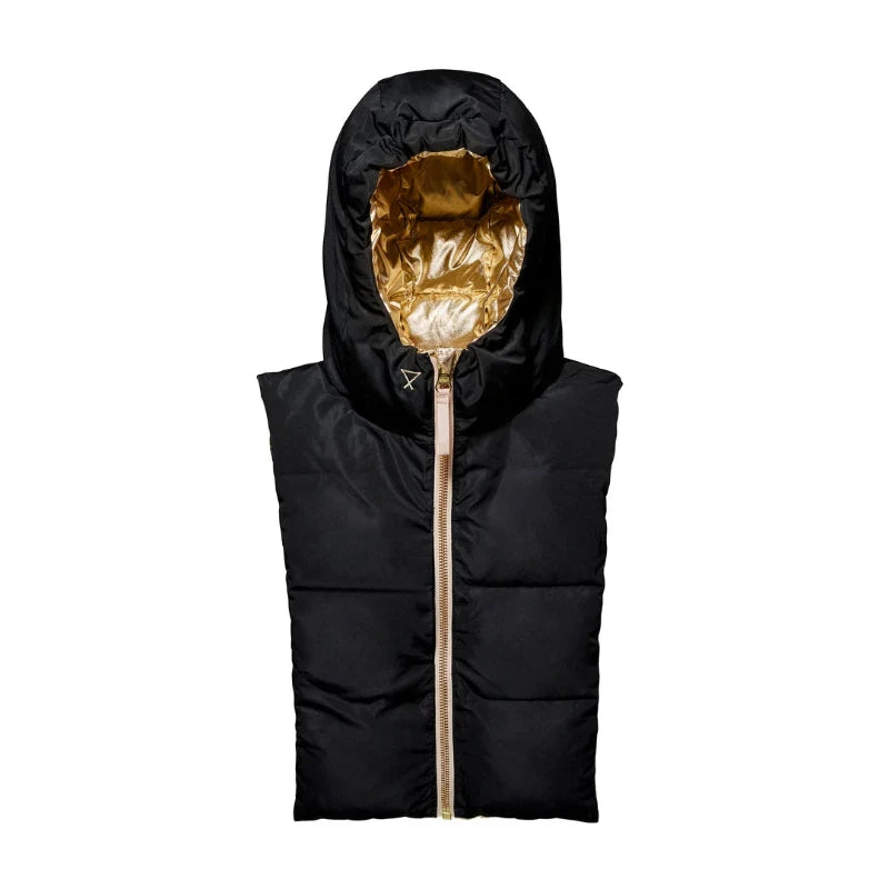 Capuche doudoune réversible - Dorée et noire