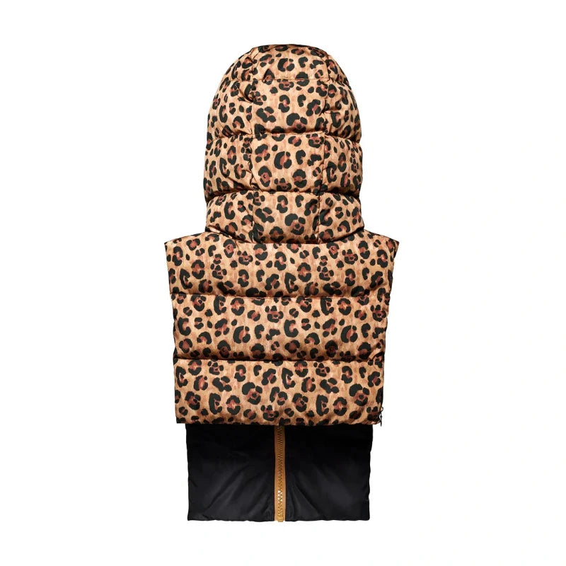 Capuche doudoune réversible - Léopard et noire