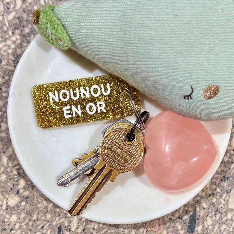NOUNOU EN OR Porte-clés à paillettes