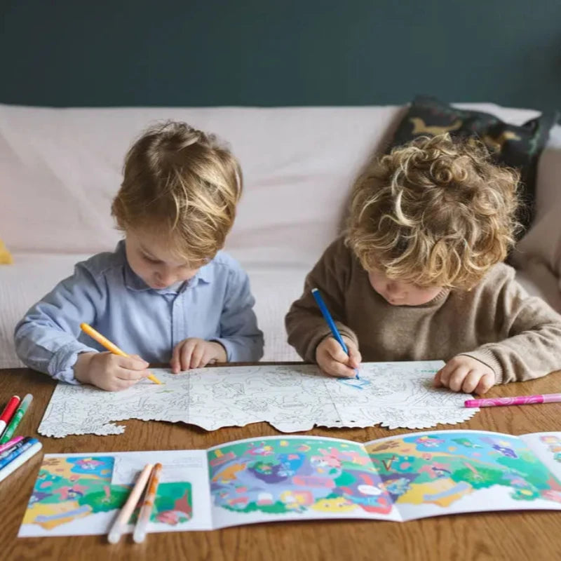 Les Ateliers Omy - Dinoland - Poster recto verso à colorier et à décorer