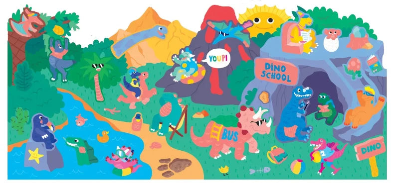 Les Ateliers Omy - Dinoland - Poster recto verso à colorier et à décorer