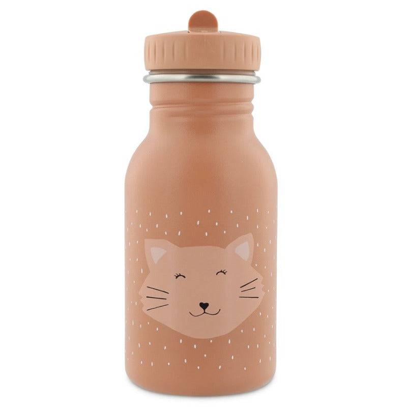 Gourde en acier inoxydable Les gourdes trixie possèdent un design coloré et épuré. Très pratique avec leur petite lanière amovible pour les porter au poignet, votre enfant aura toujours sa boisson à porter de main. Elles sont déclinées en plusieurs modèles : ours polaire, lion, crocodile, lapin, flamant rose, homard, tigre, singe ...
