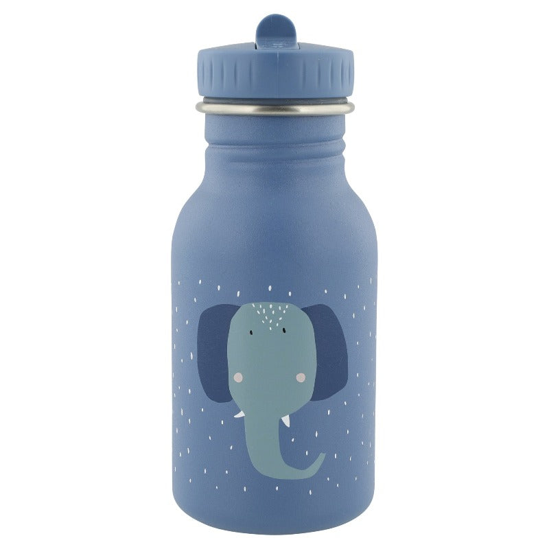 Bavoir en coton bio Trixie Baby, modèle éléphant de coloris bleu