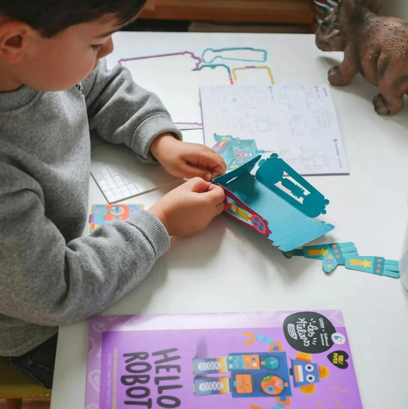 Les Ateliers Omy - Hello Robots - 3 paper Toys à fabriquer