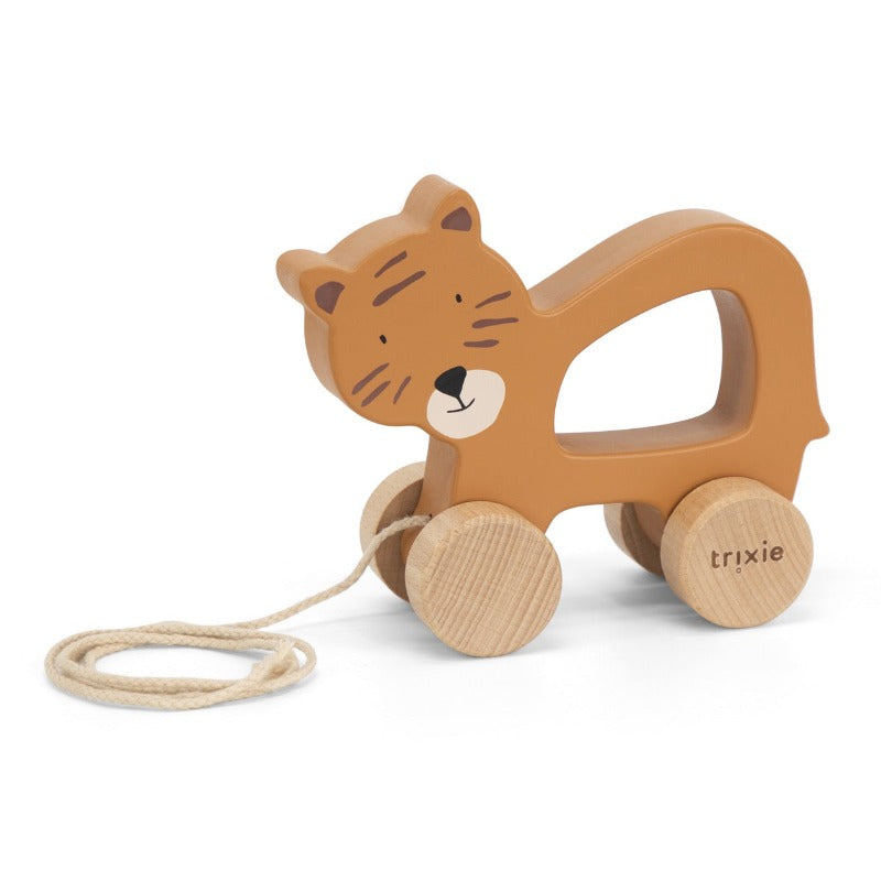 Jouet en bois à tirer Tigre des 1 an de Trixie baby