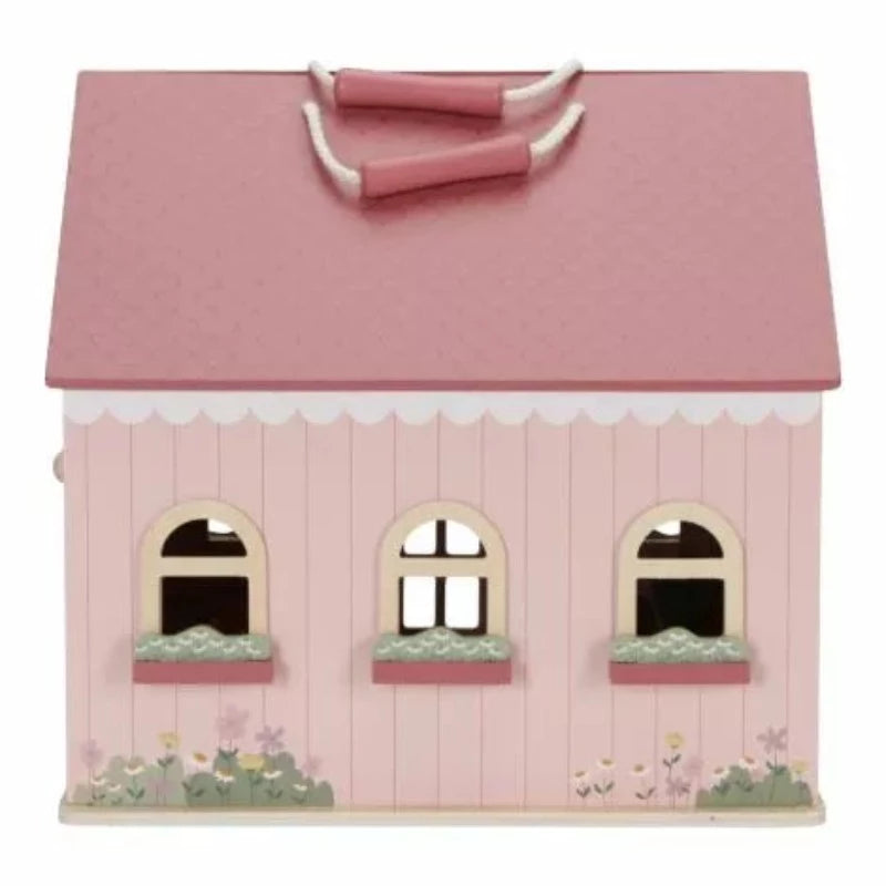 maison de poupée transportable en bois, nouveauté Little Dutch. Arrière de la maison. 3 fenetres.