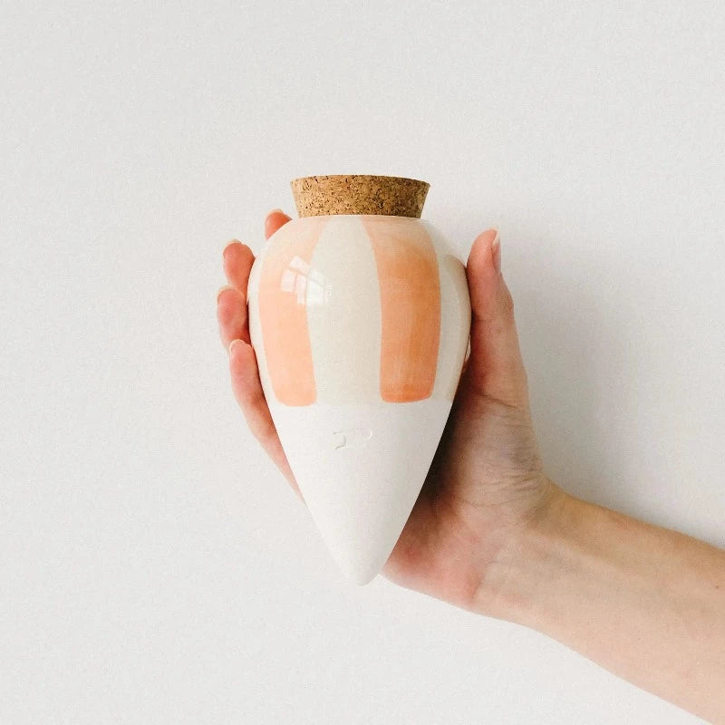 Olla hydratante - Rayé orange et blanc