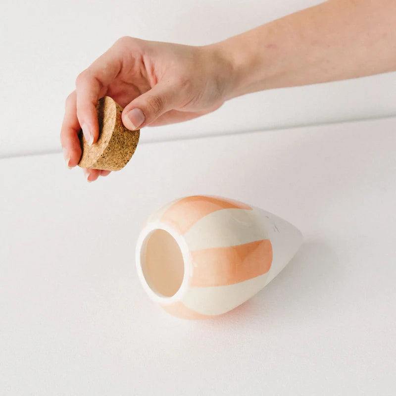 Olla hydratante - Rayé orange et blanc