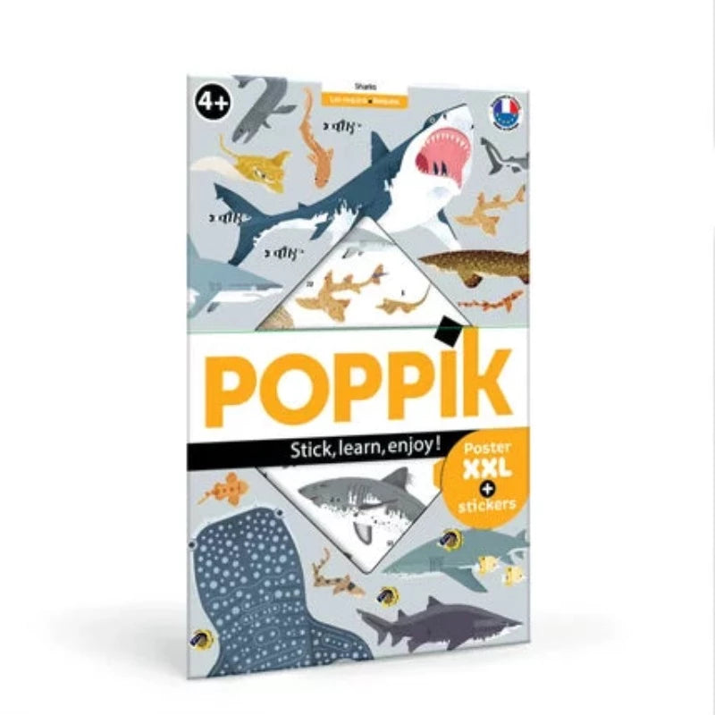 Les Requins à portée de main ! C’est possible ! UN grand poster à compléter avec des dizaines de stickers pour connaitre les différentes espèces de requins. Découvrez tout l'Univers Poppik sélectionné par Maison Moon : sticker, puzzle, coloriage, ... Caractéristiques Contient : 1 poster éducatif XXL 95 stickers repositionnables Tous publics : dès 4 ans Notre avis : une activité récréative et éducative à la fois