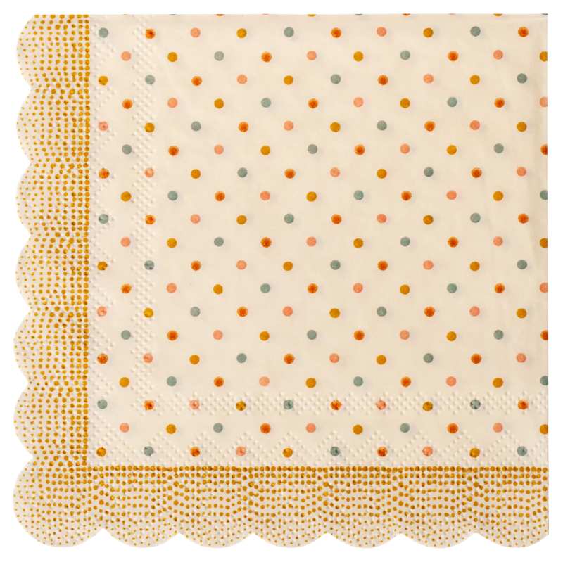 Serviettes de table Multi Dots- Ocre.