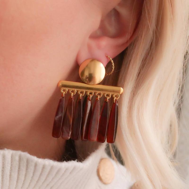 Boucles d’oreilles Asha - Marron