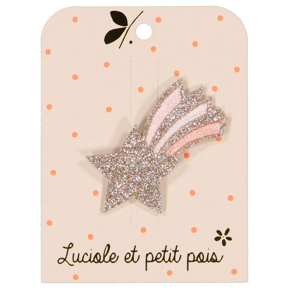 Barrette étoile filante - Pastel rose