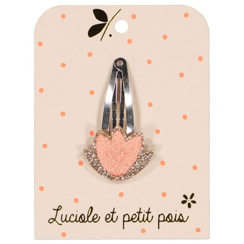 Barrette fleur de lotus - Rose pâle