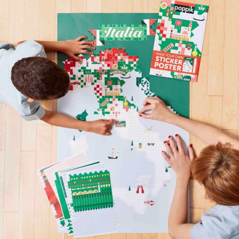 Contient : 1 poster ( 1 m x 60 cm) + 1900 stickers (46 couleurs) Stickers repositionnables Tous publics dès 8 ans Design : Atelier Cartographik