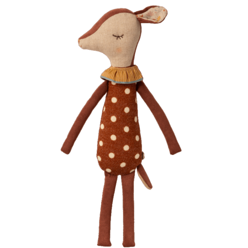 Doudou Maileg Bambi, face endormi.