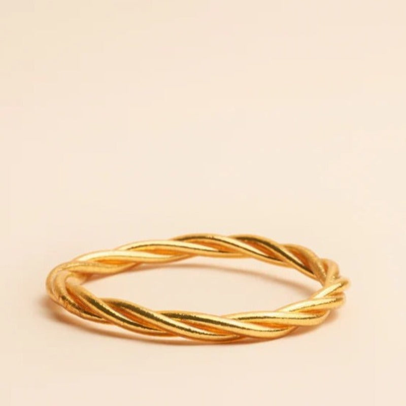 Bracelet bouddhiste kumali de Shan-Shan Paris, modèle torsadé collection or.