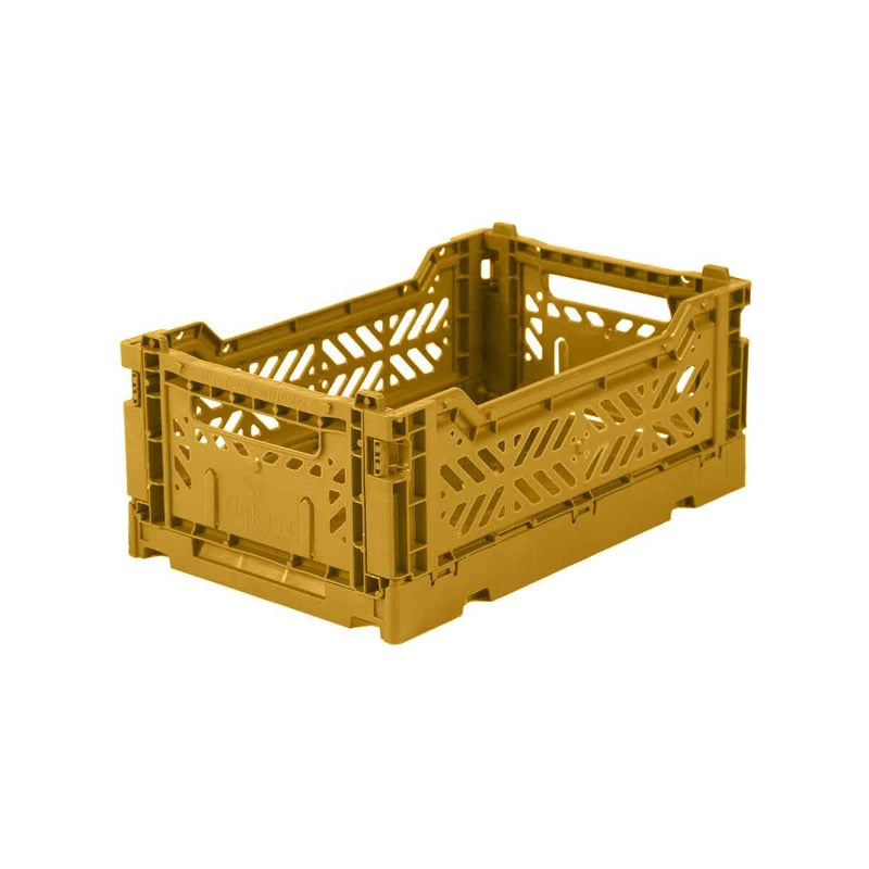 Caisse mini moutarde pliable et empilable de Aykasa.