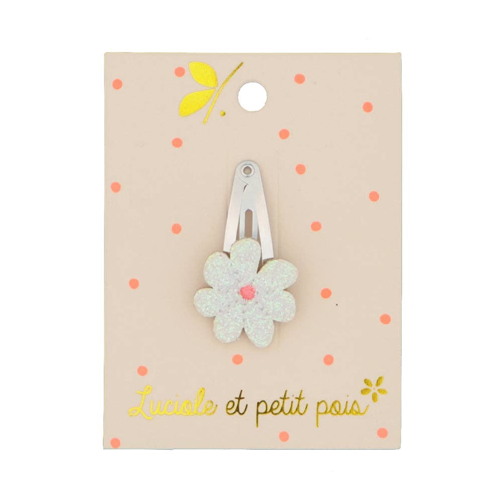 Barrette mini fleur rose