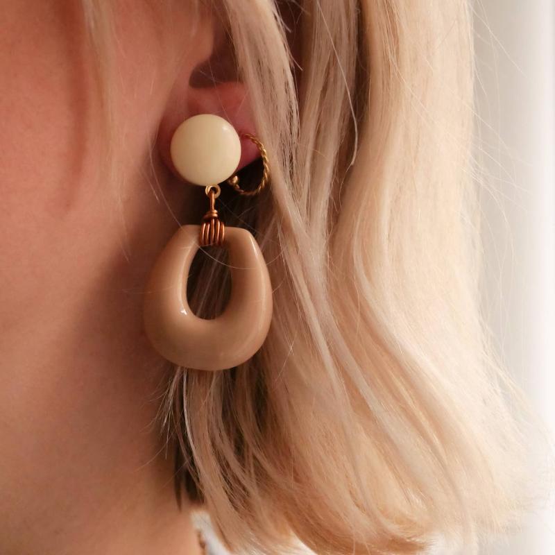 Boucles d’oreilles Talia - Cappucino et Beige
