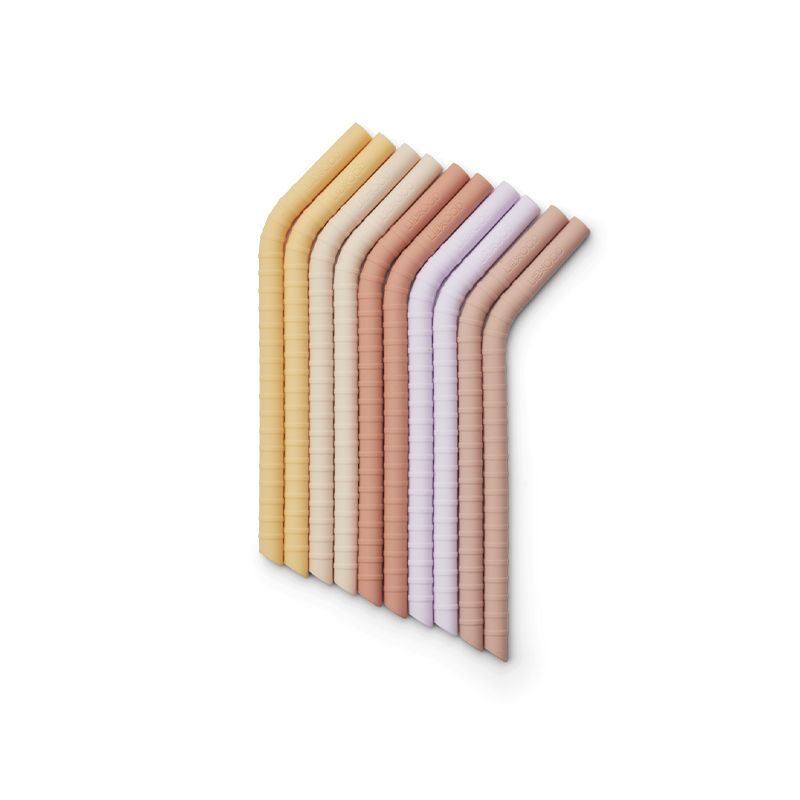lot de 10 pailles réutilisables modèle Jonas de Liewood. Pointe coudée