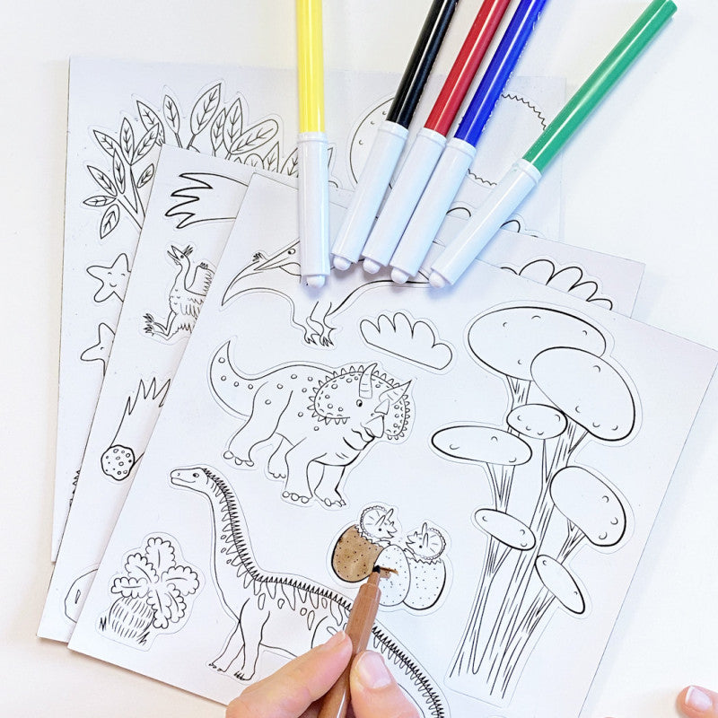 Magnets à colorier - Dinosaures