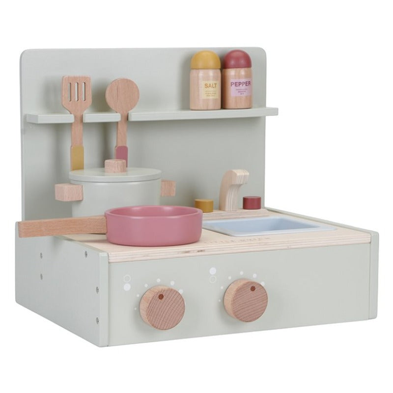 Mini cuisine Little Dutch. Cuisine en bois compacte, pliable idéal dès 2 ans.