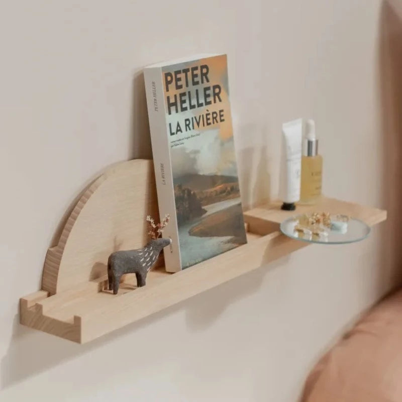 modules accessoires pour étagère mega-poses à rainure pour y disposer cadres, photos, bibelots, déco. fabriqué en Normandie artisanalement en chataignier
