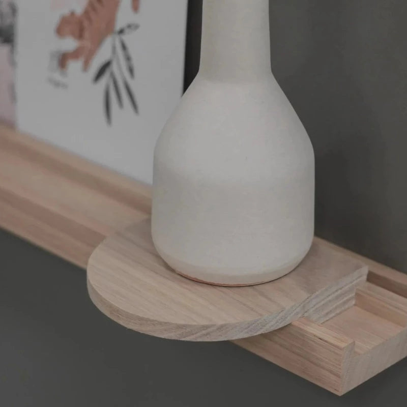 modules accessoires pour étagère mega-poses à rainure pour y disposer cadres, photos, bibelots, déco. fabriqué en Normandie artisanalement en chataignier