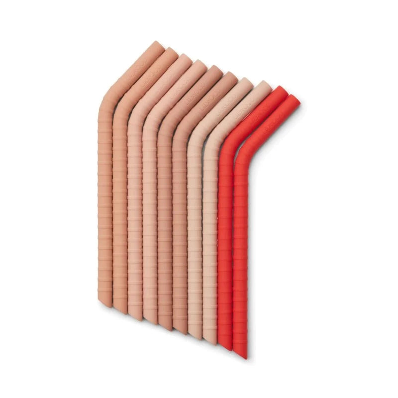 lot de 10 pailles réutilisables modèle Jonas de Liewood. Pointe coudée