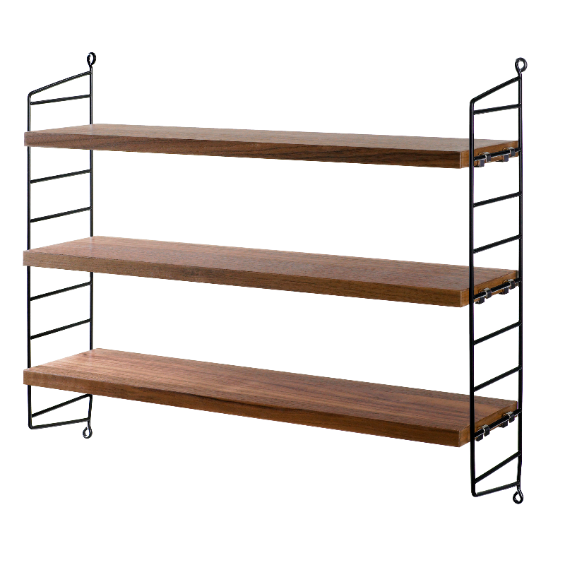 Étagère Pocket String Furniture - Noyer & Noir